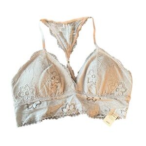 NWT Aerie Floral Lace Racerback Bralette Lightly Lined Medium